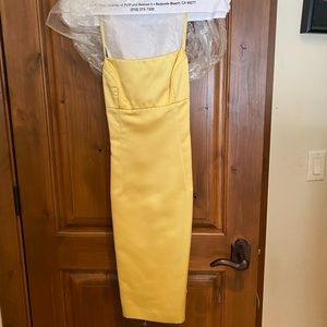 Satin Yellow Nicole Miller Cocktail Dress